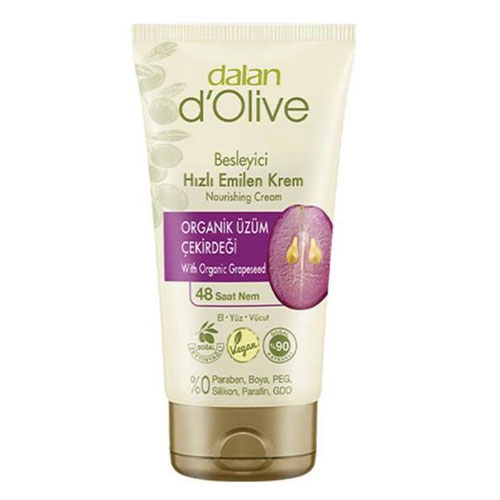 کرم نرم کننده پوست تیوپی dalan dolive حاوی روغن هسته انگور کرم نرم کننده پوست تیوپی dalan dolive حاوی روغن هسته انگور